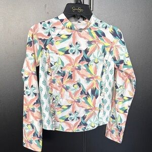 Jessica Simpson UPF 50+ ultraviolet protection,long sleeve,high neck,floral